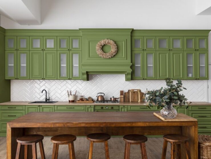 6 cocinas de color verde que te encantarán
