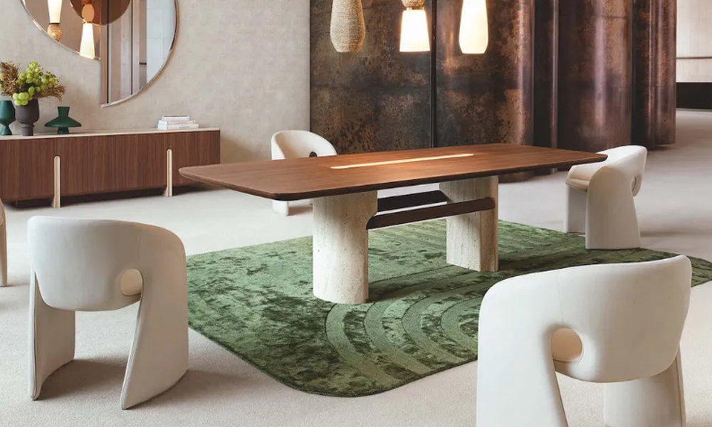 Roche Bobois lanza colección de muebles de madera y mármol